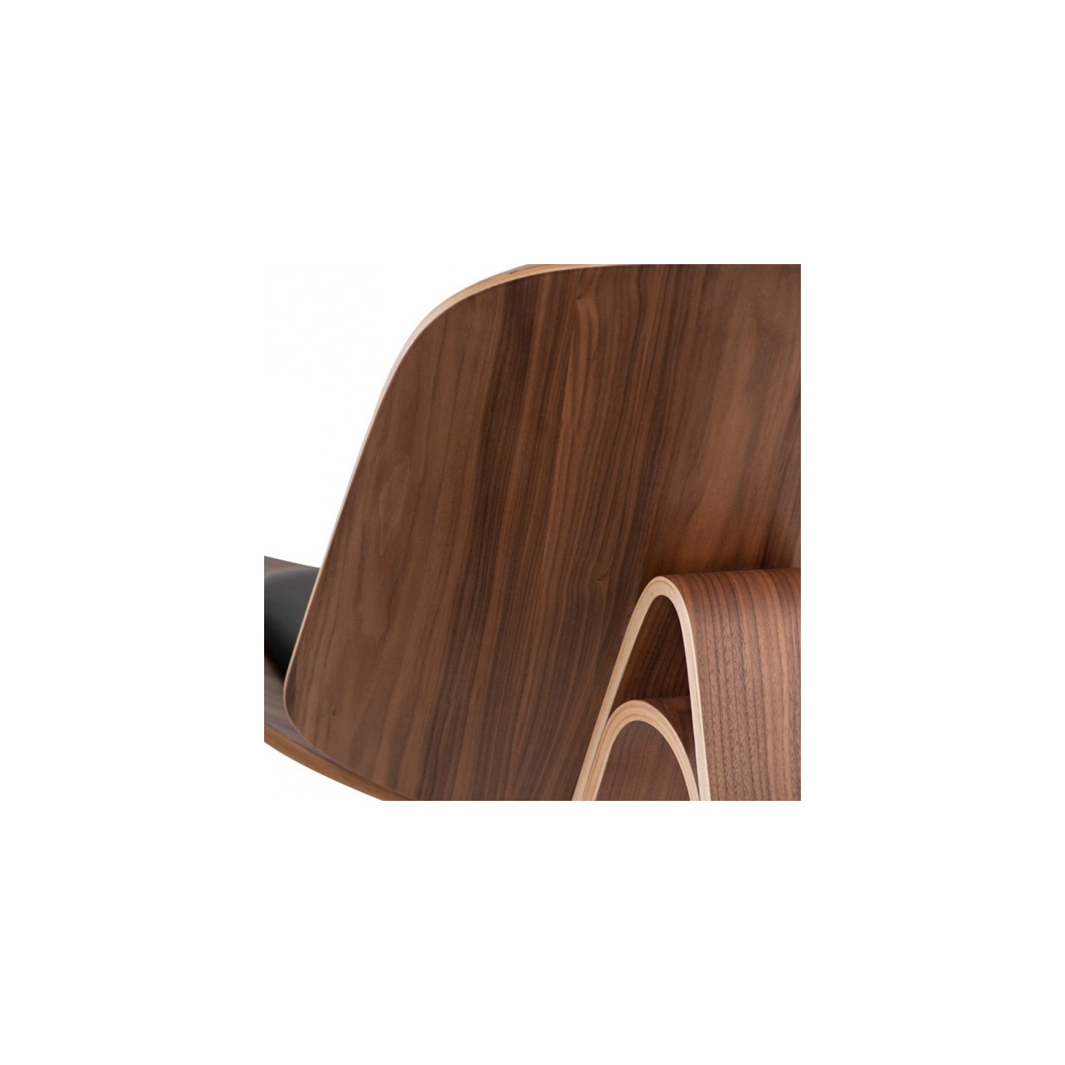 Réplique de chaise Shell Ch07 en bois de noyer