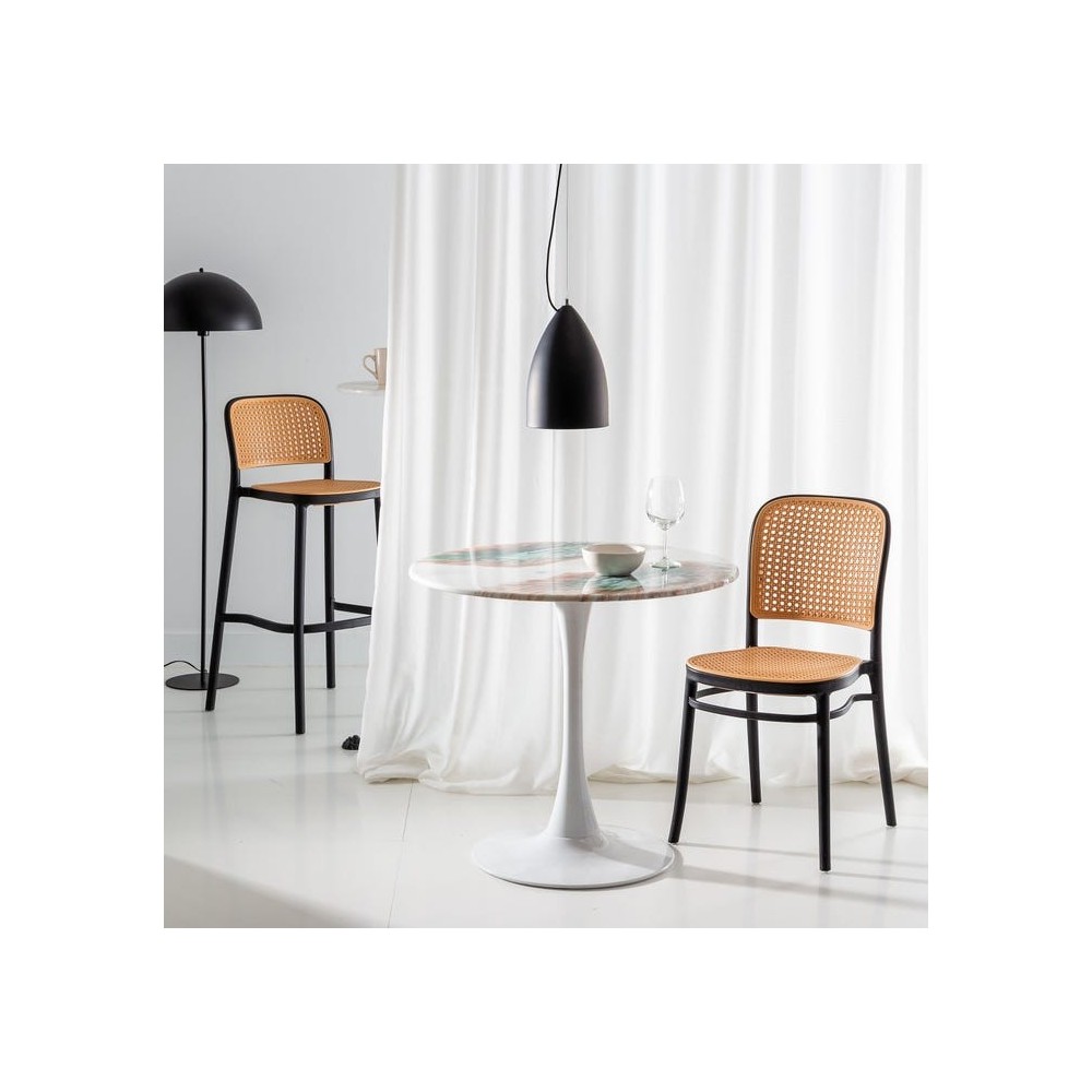 Tabouret haut en rotin synthétique