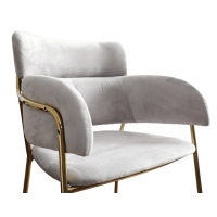High Upholstered Stool with Golden Legs