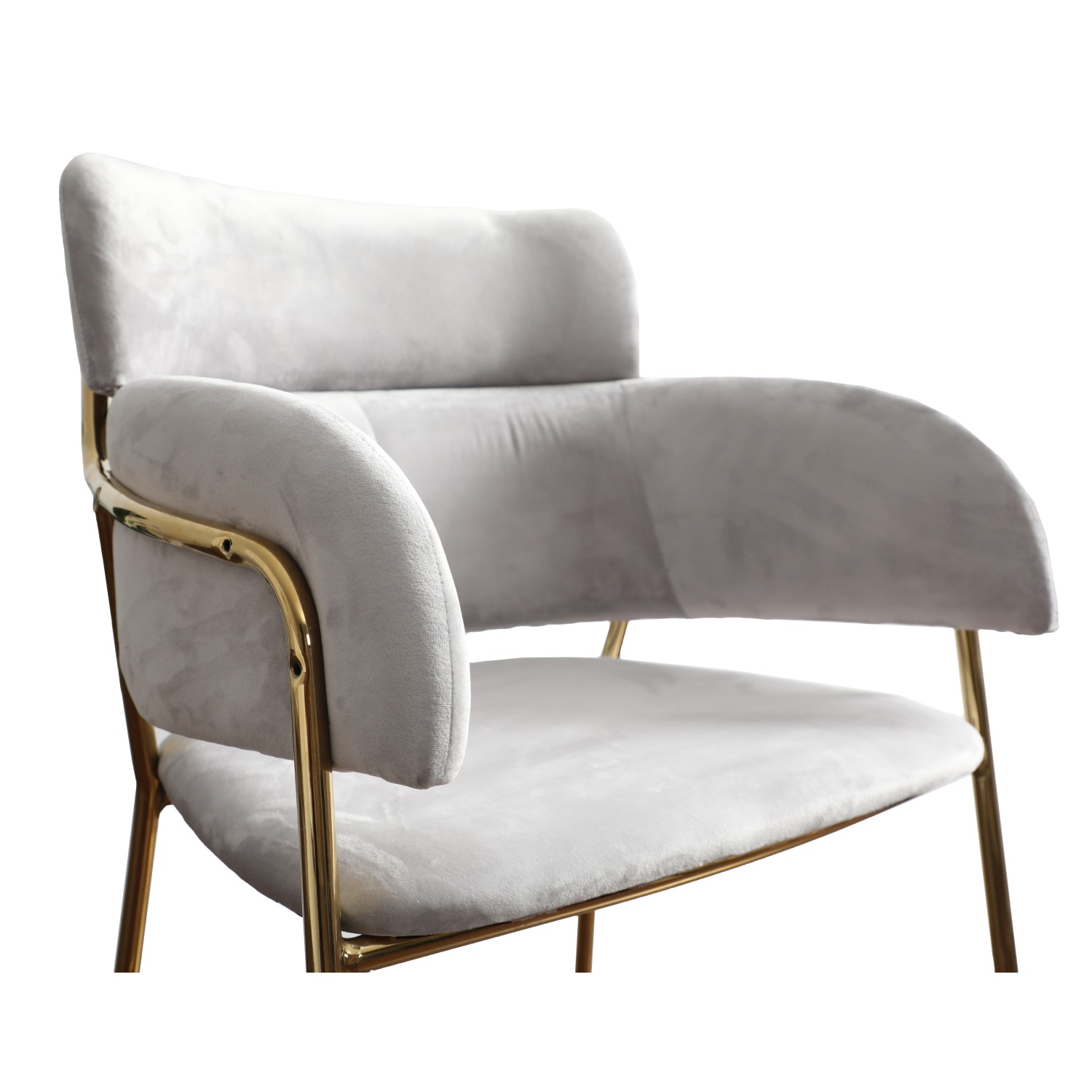 Tabouret haut rembourré avec pieds dorés