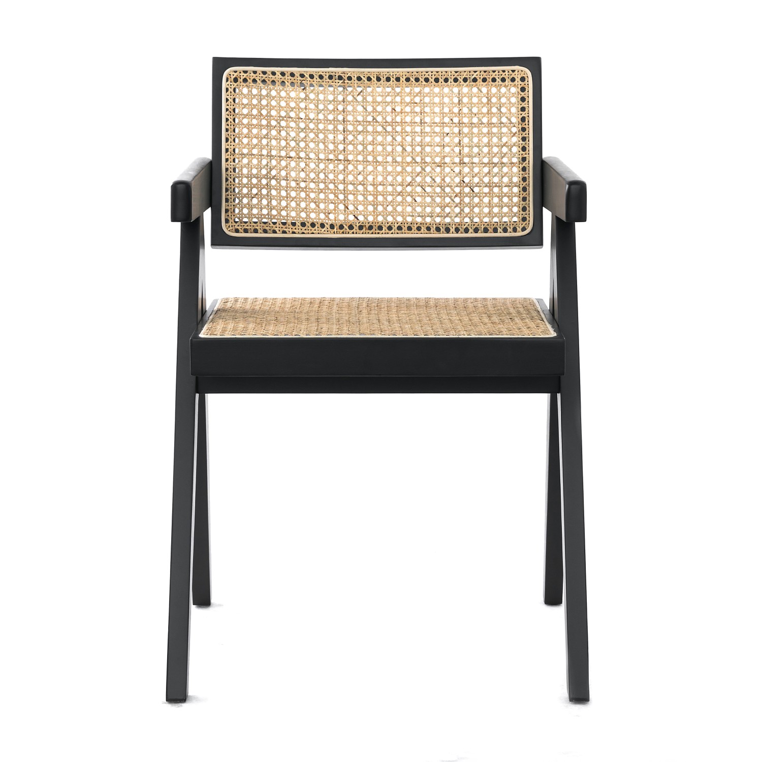 Replica Chandigarh stoel met armen door ontwerper Pierre Jeanneret 