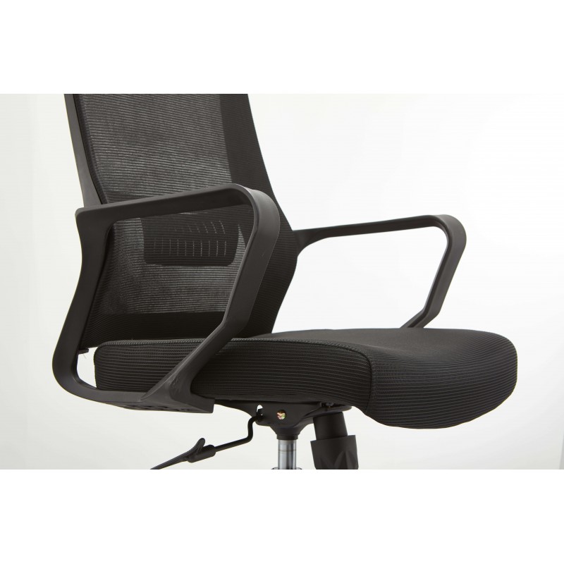 Chaise de Bureau Alu LB Sans Roulettes en Similicuir- Meubles Concept