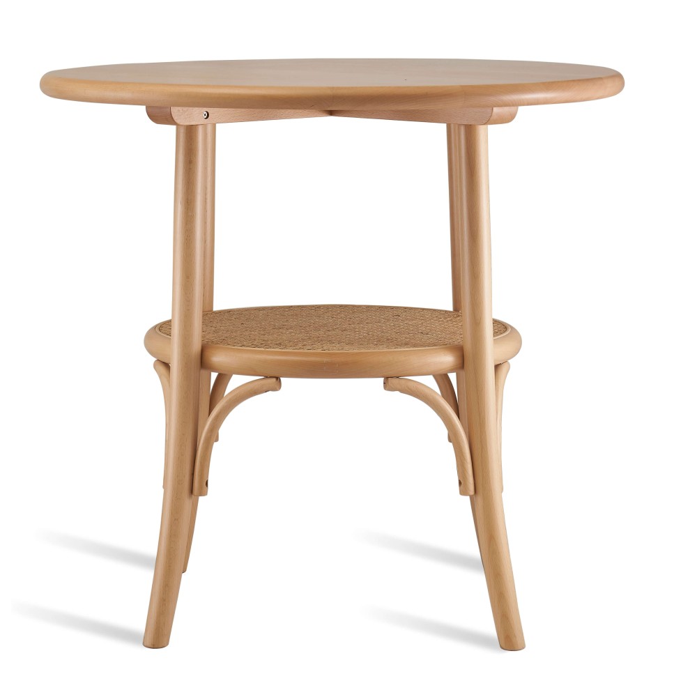 Vintage Oldhouse-tafel in natuurlijk rotan en essenhout