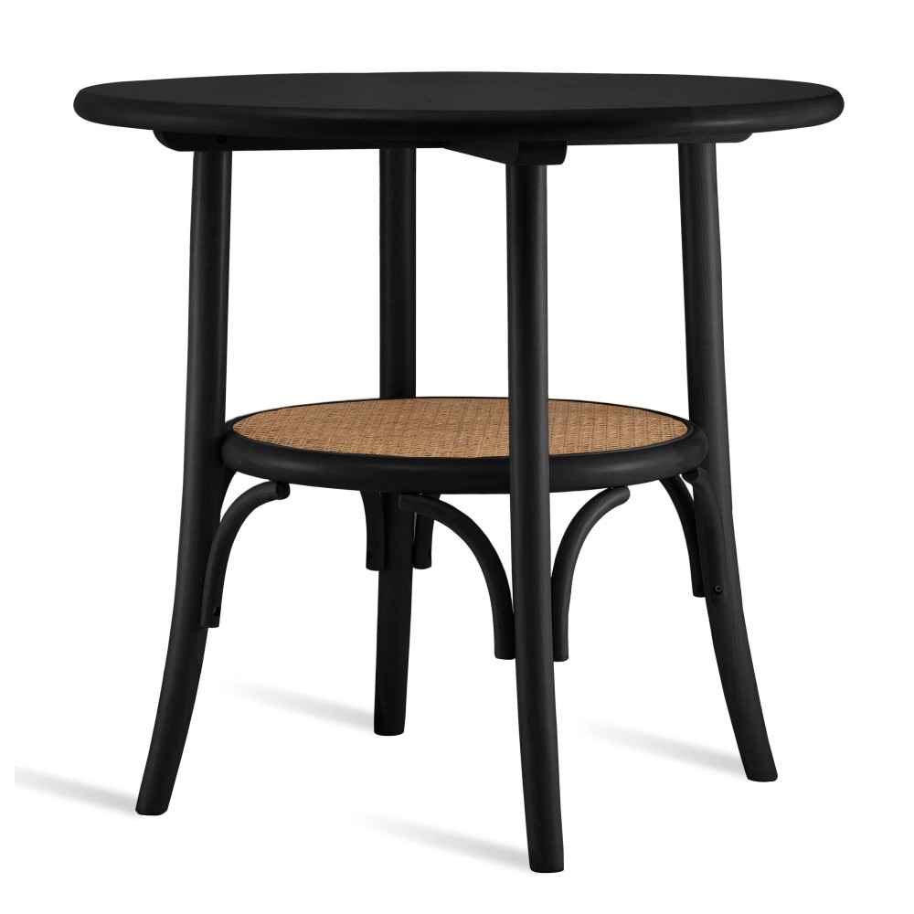 Vintage Oldhouse-tafel in natuurlijk rotan en essenhout