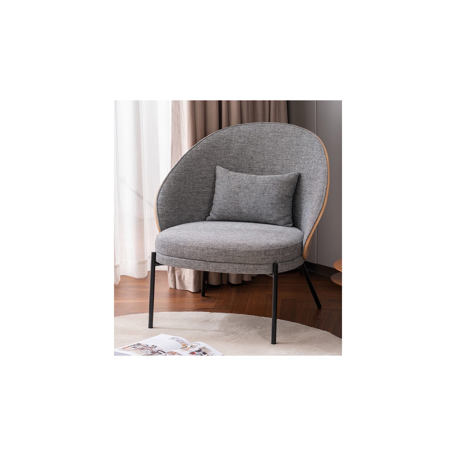 Poltrona Nordic Earth com almofada de algodão