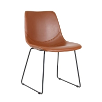 Chaise Industrielle "City" Rembourrée en Simili Cuir