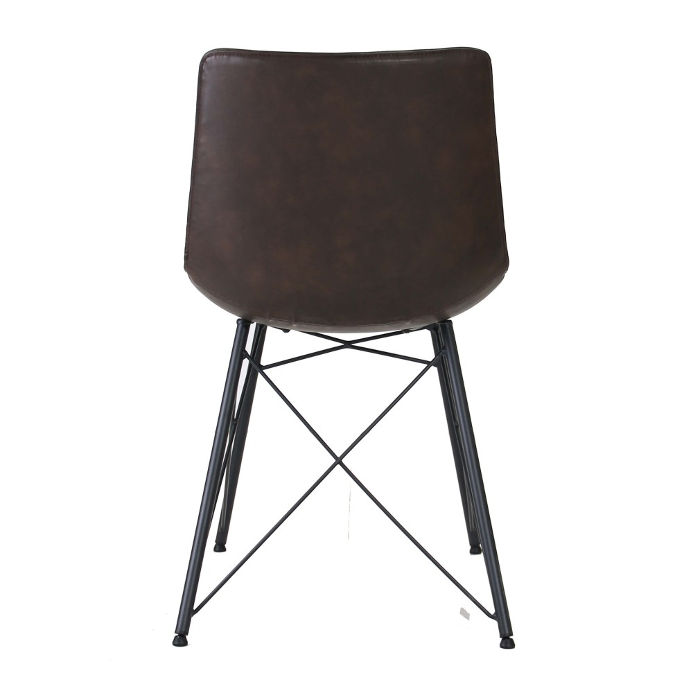 Industrieller Stuhl Jules mit Kunstleder bezogen