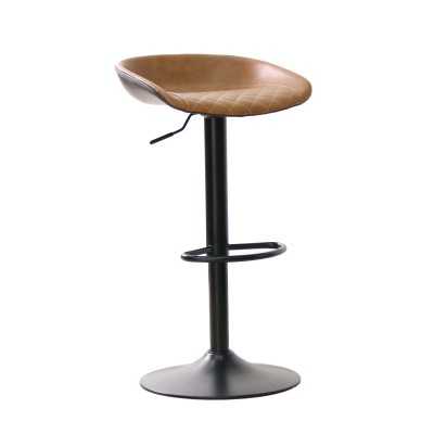 Lambert Adjustable Stool Upholstered in Faux Leather