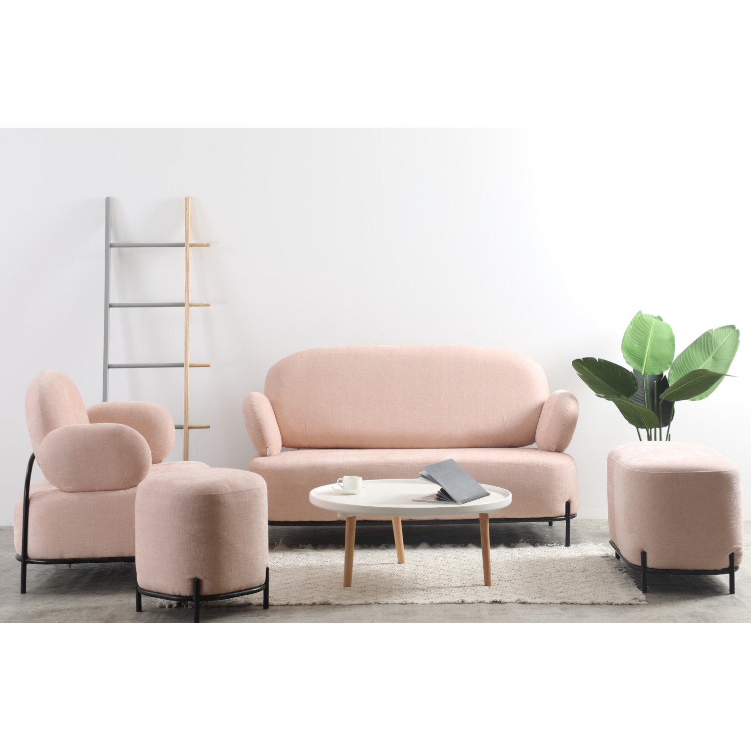 Apoio para os pés do sofá Clair Loveseat de design minimalista