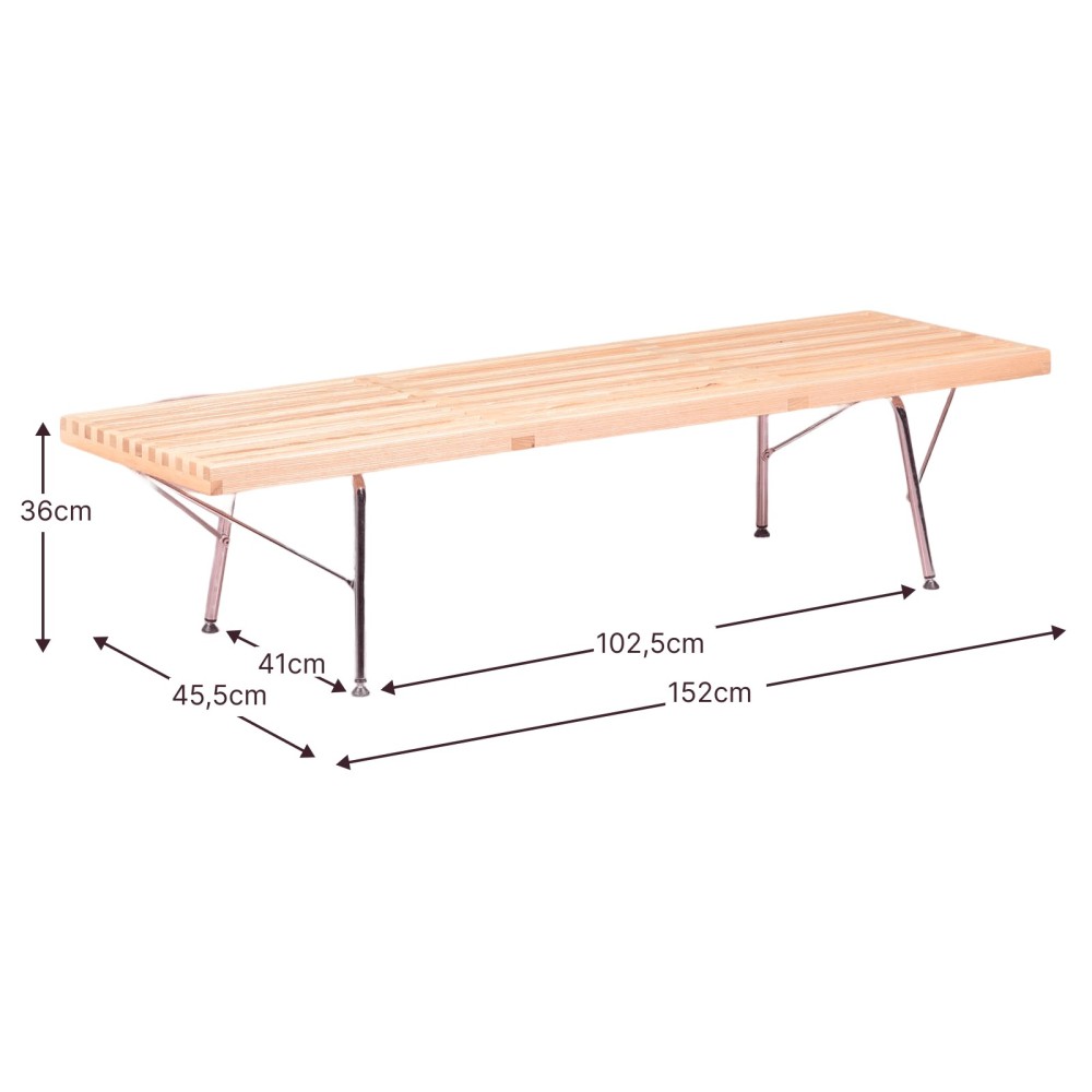 Vintage ławka Nelhouse z naturalnego jesionu