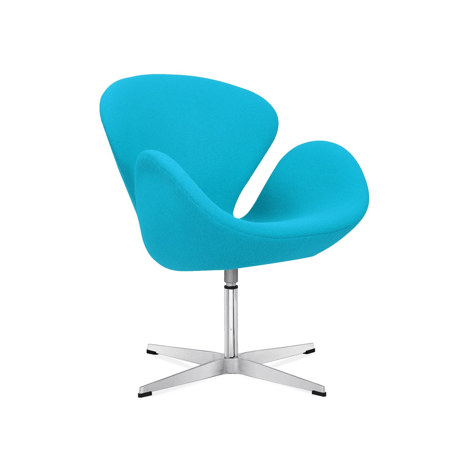 Replica della Swan Chair in cashmere di Arne Jacobsen