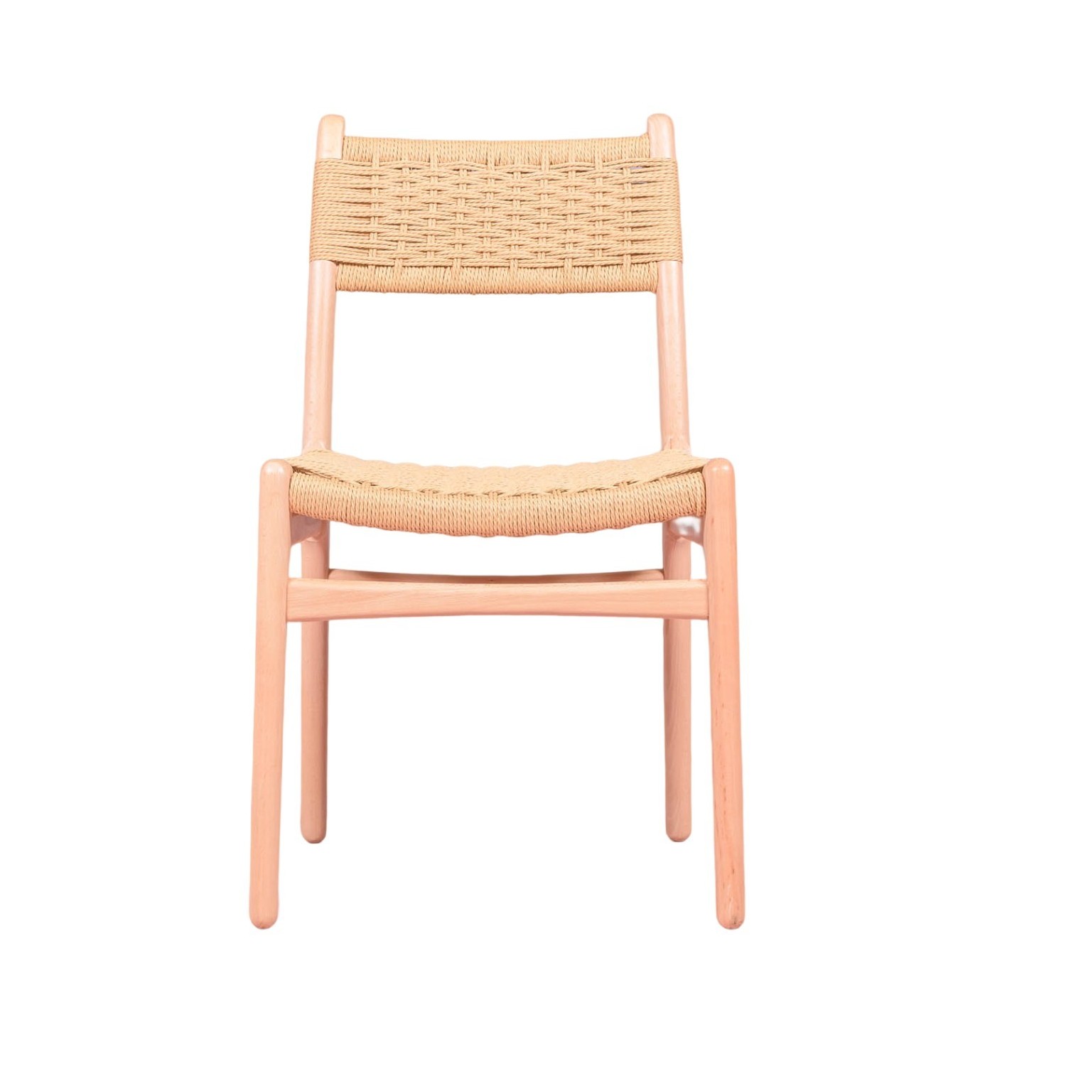 Chaise nordique Liam en bois de hêtre et corde naturelle