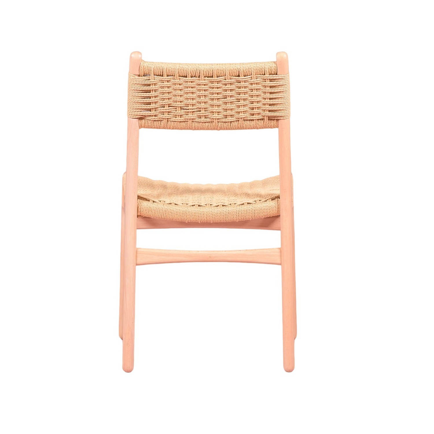 Silla nórdica Liam en madera de haya y cuerda natural
