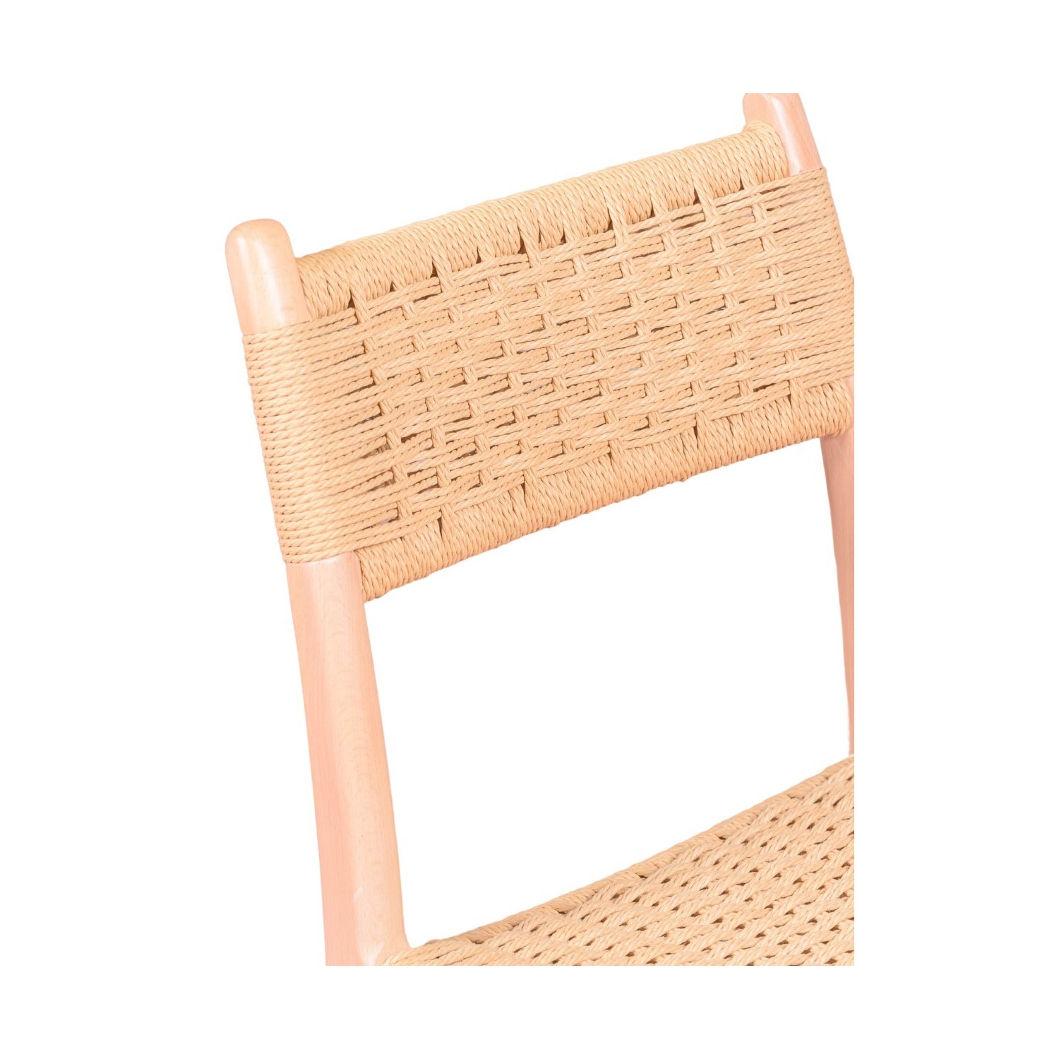 Chaise nordique Liam en bois de hêtre et corde naturelle