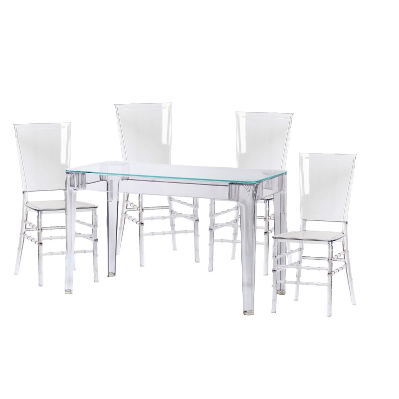 Pack Table Ghost 120cm Et 4 Chaises Felipe Ghost