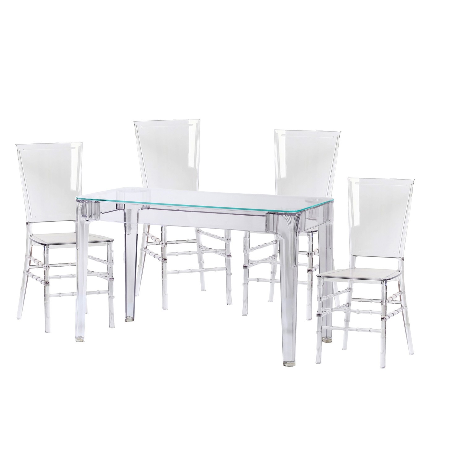 Pack Tavolo Ghost 120cm E 4 Sedie Felipe Ghost