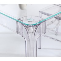 Pack Ghost Tisch 120cm und 4 Stühle Felipe Ghost