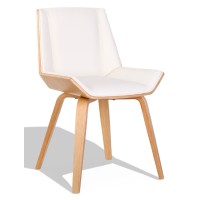 Cadeira Nordic Plywood S com almofada de couro sintético e madeira de bordo