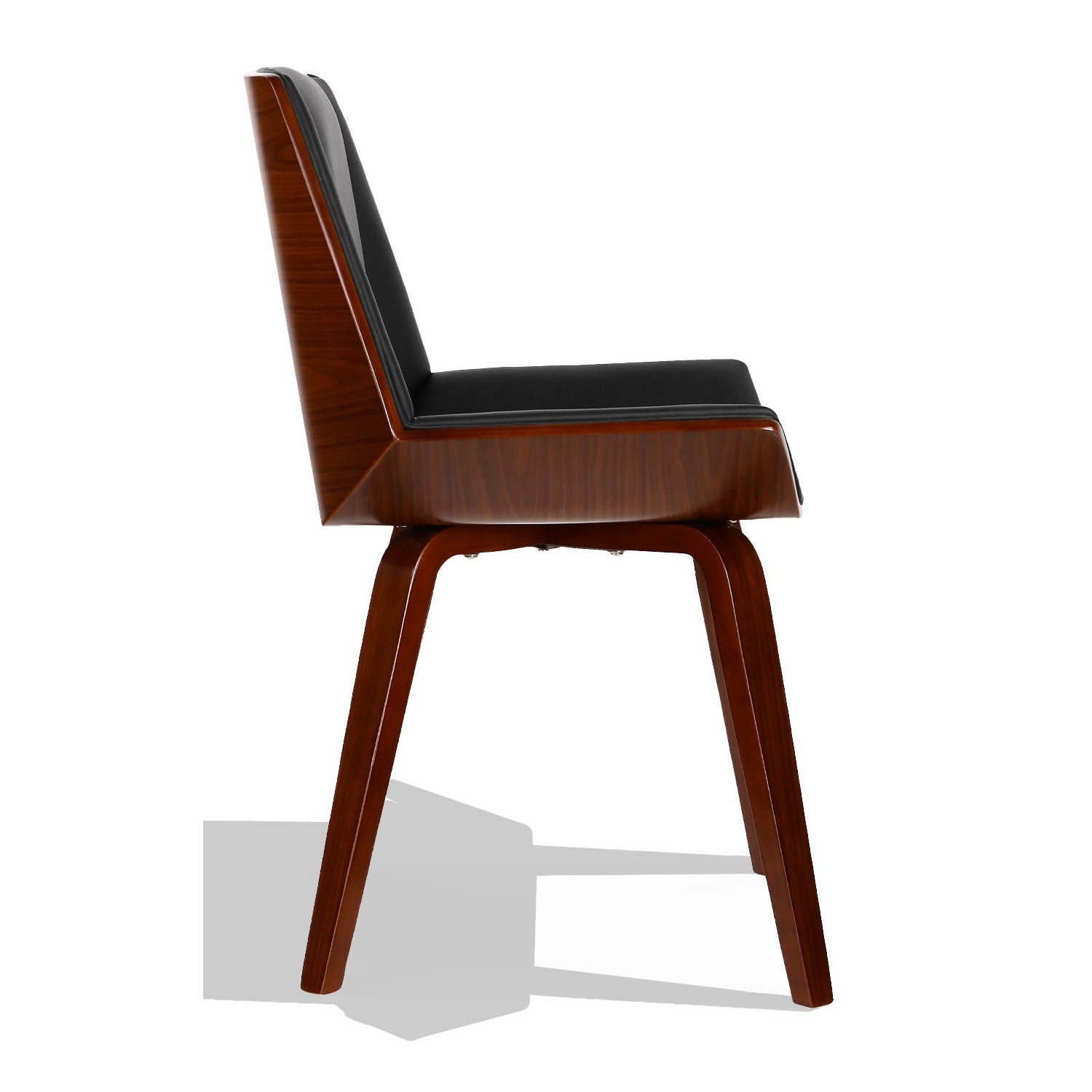 Silla Nordic Plywood S con cojín de polipiel y madera de nogal