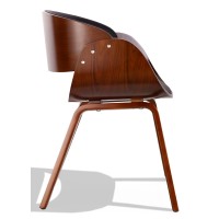 Nordic Burrow S chair with leatherette cushion in walnut wood