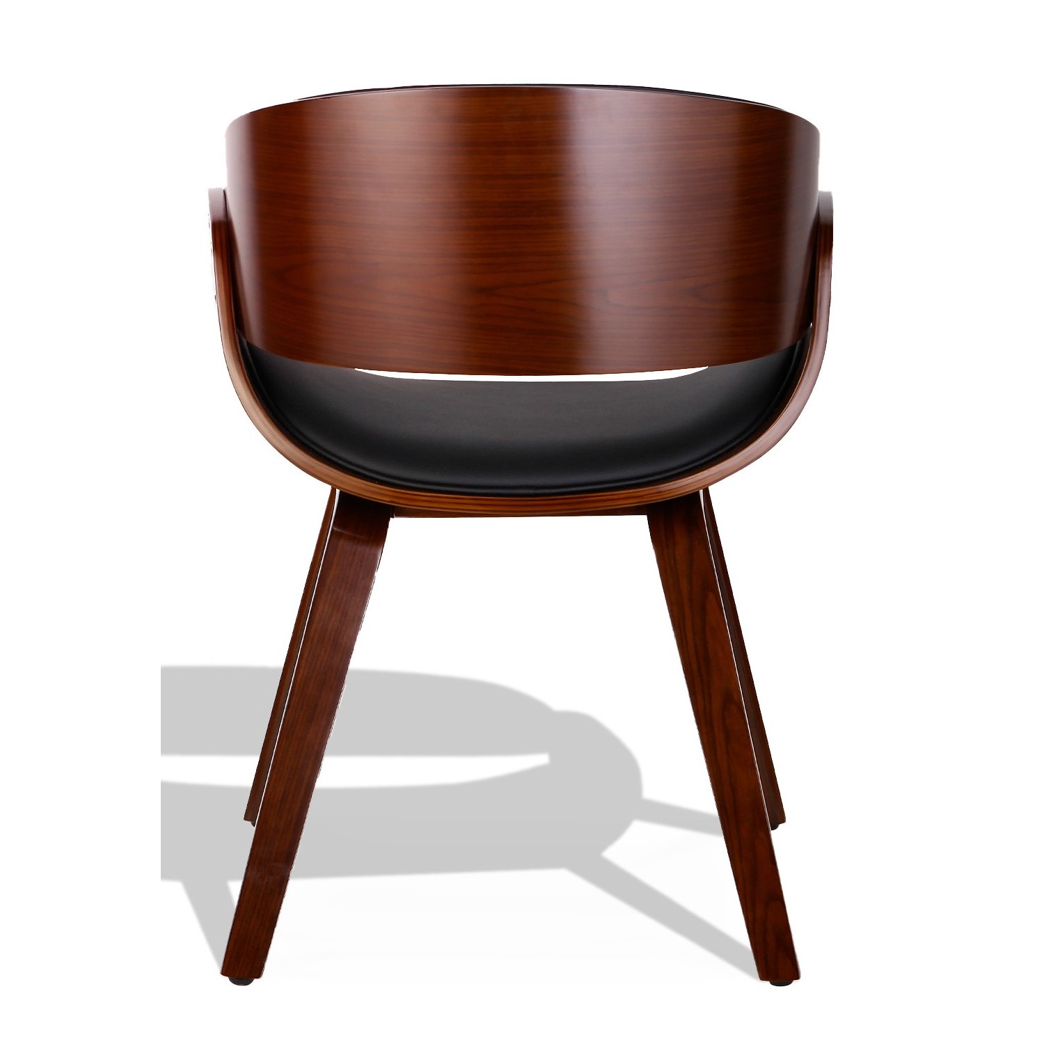 Sedia Nordic Burrow S con cuscino in similpelle in legno di noce