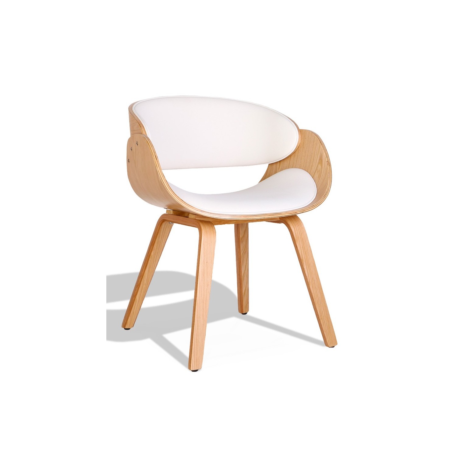 Sedia Nordic Burrow S con cuscino in similpelle in legno di acero