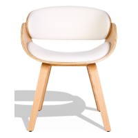 Nordic Burrow S stol med kudde i läderimitation i lönnträ