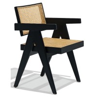 Compass tuoli käsinojilla tiikkipuuta ja luonnonrottinkia