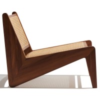 Poltrona Compass in legno di teak e rattan naturale