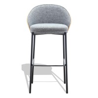 Nordic Earth pall i valnötsträ och klädd i bomull