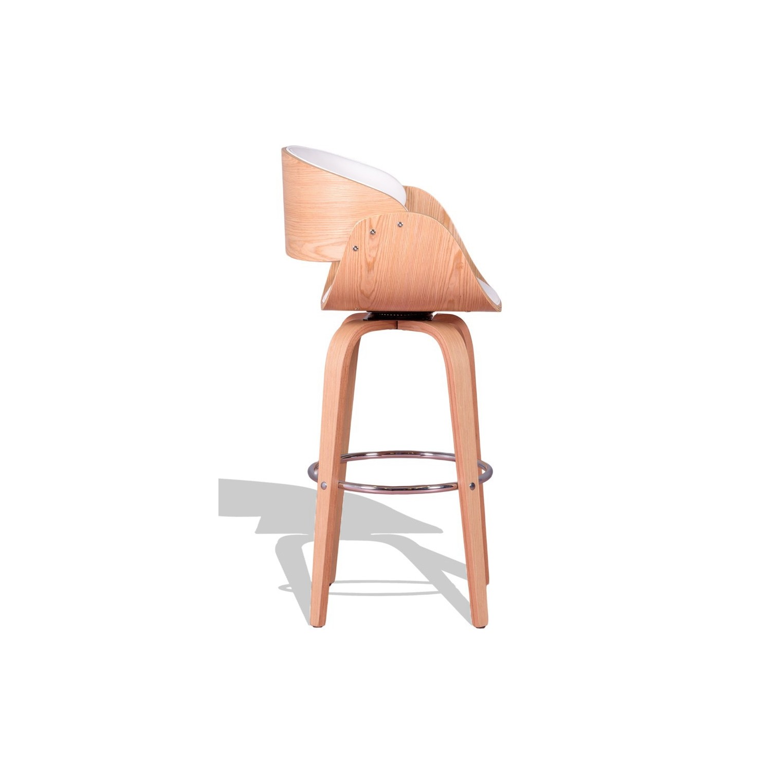 Tabouret Burrow en bois d'érable et coussin en similicuir