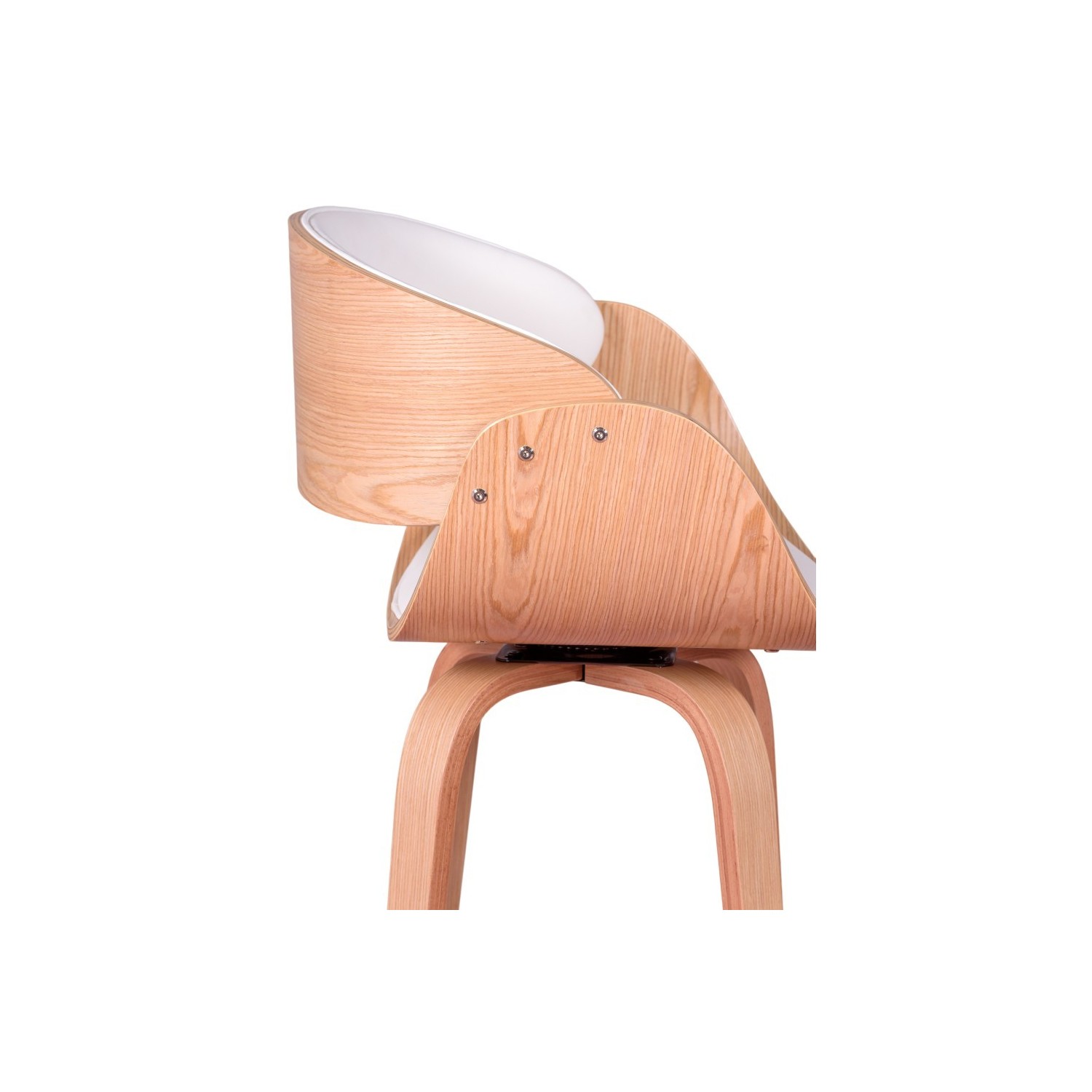 Burrow stool in maple wood and leatherette cushion
