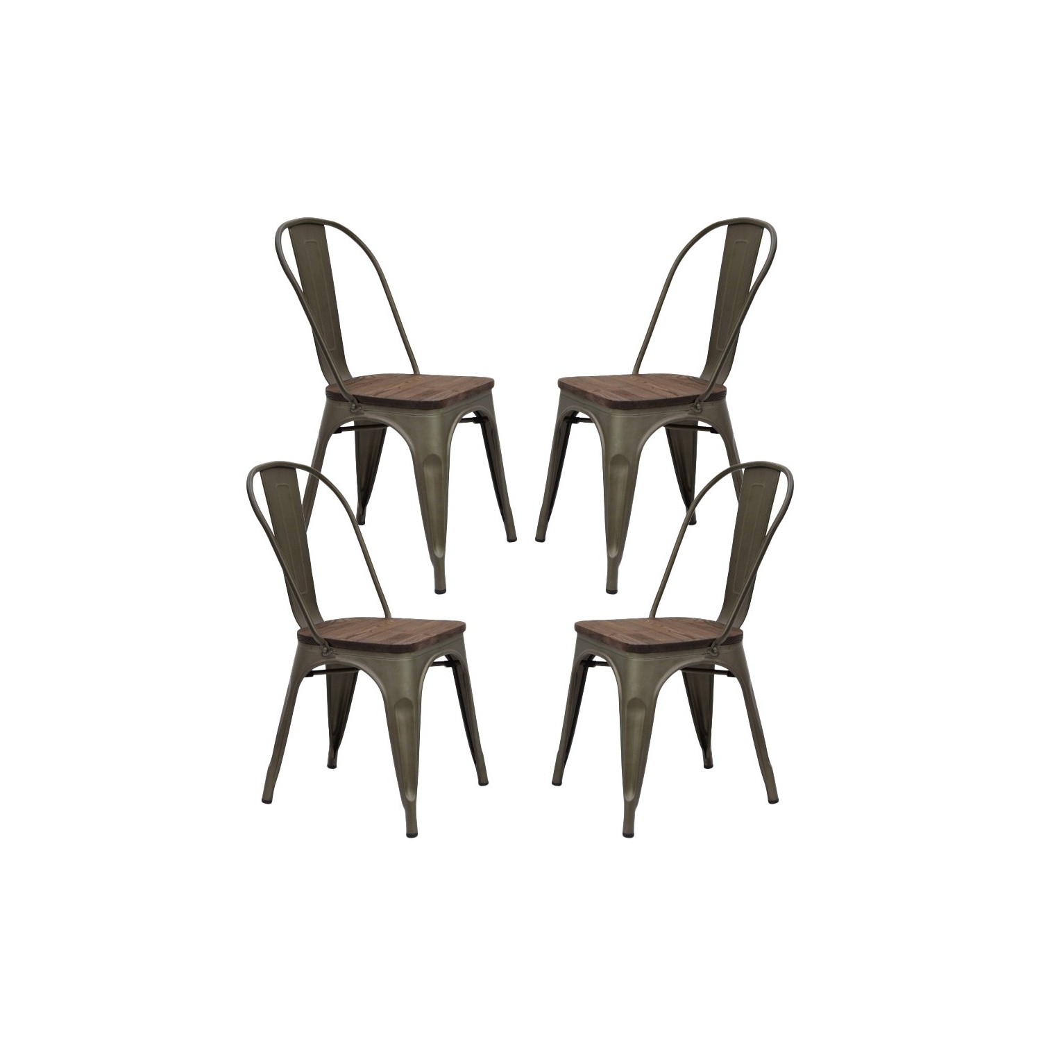 Pack 4 sedie Moulin in rattan sintetico