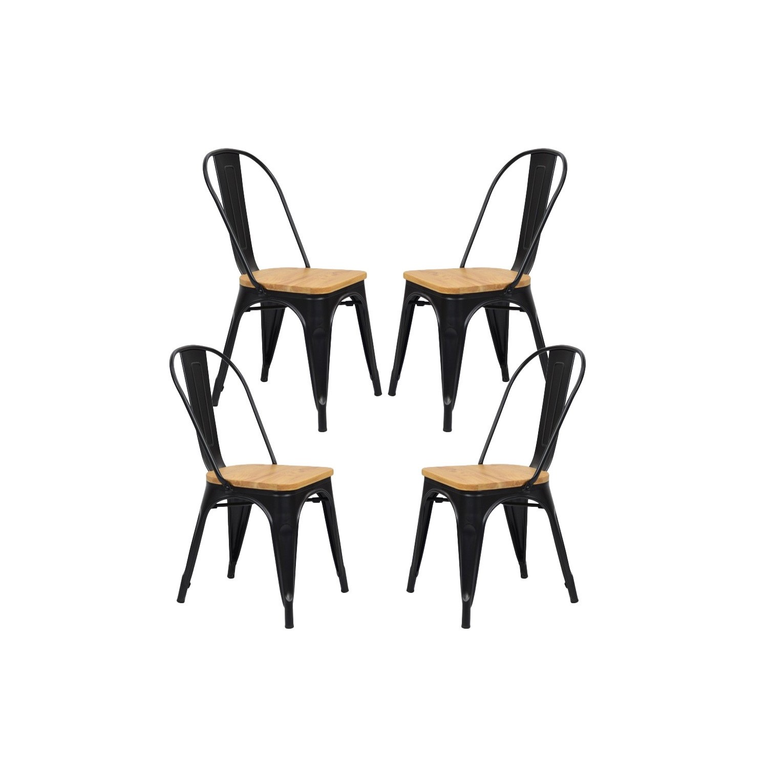 Pack 4 Moulin chairs in synthetic rattan