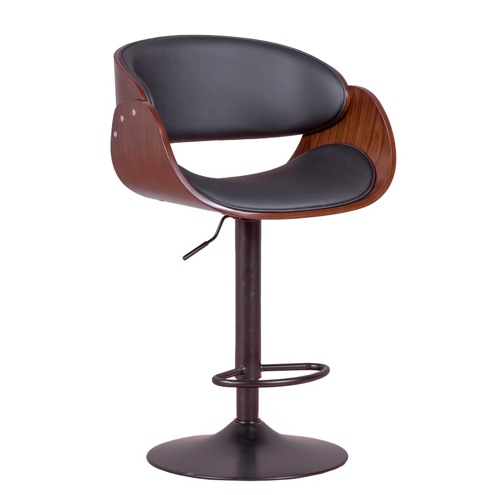 Barstol Burrow Lift i valnötsträ och dyna i konstläder