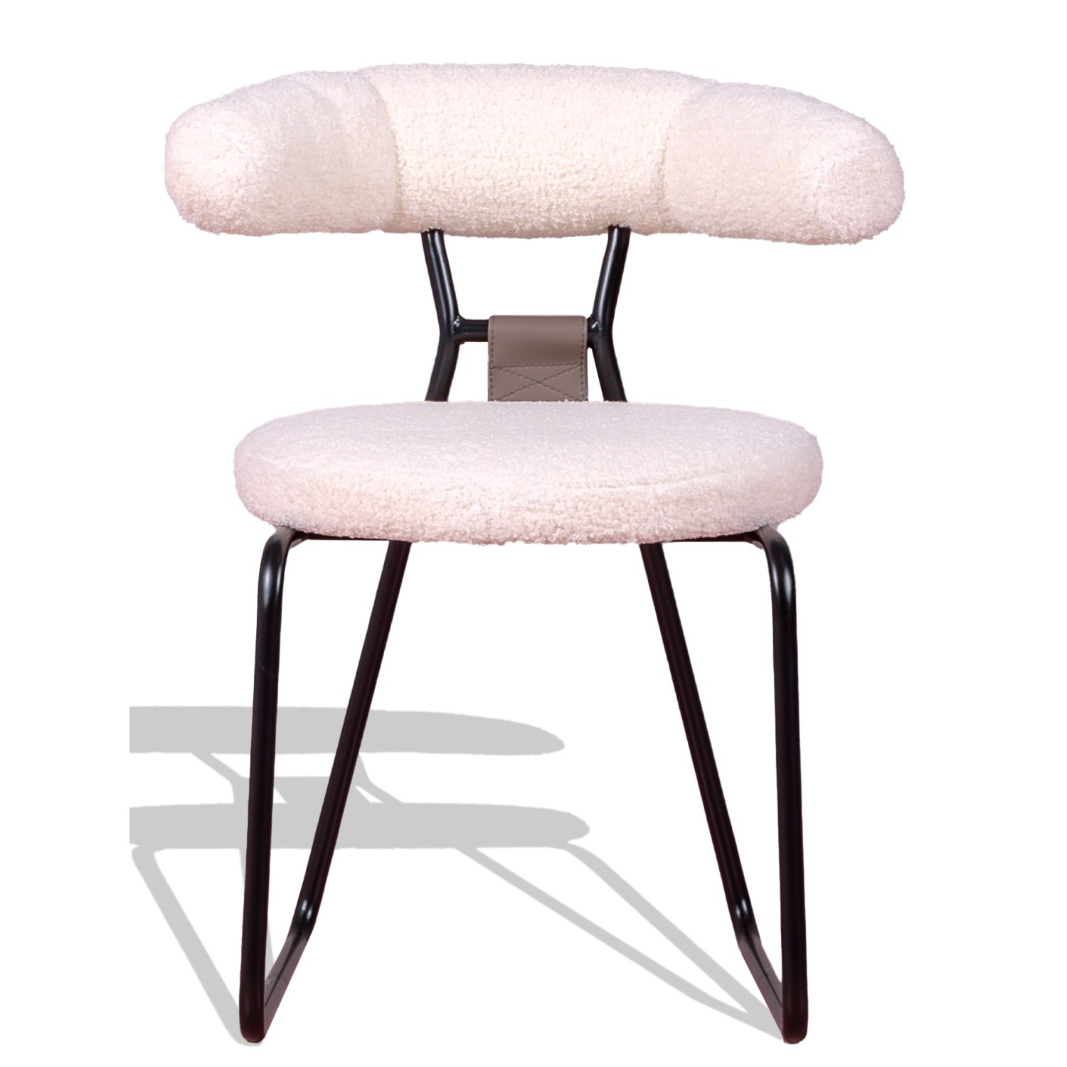 Cadeira de design Oxford estofada em bouclé