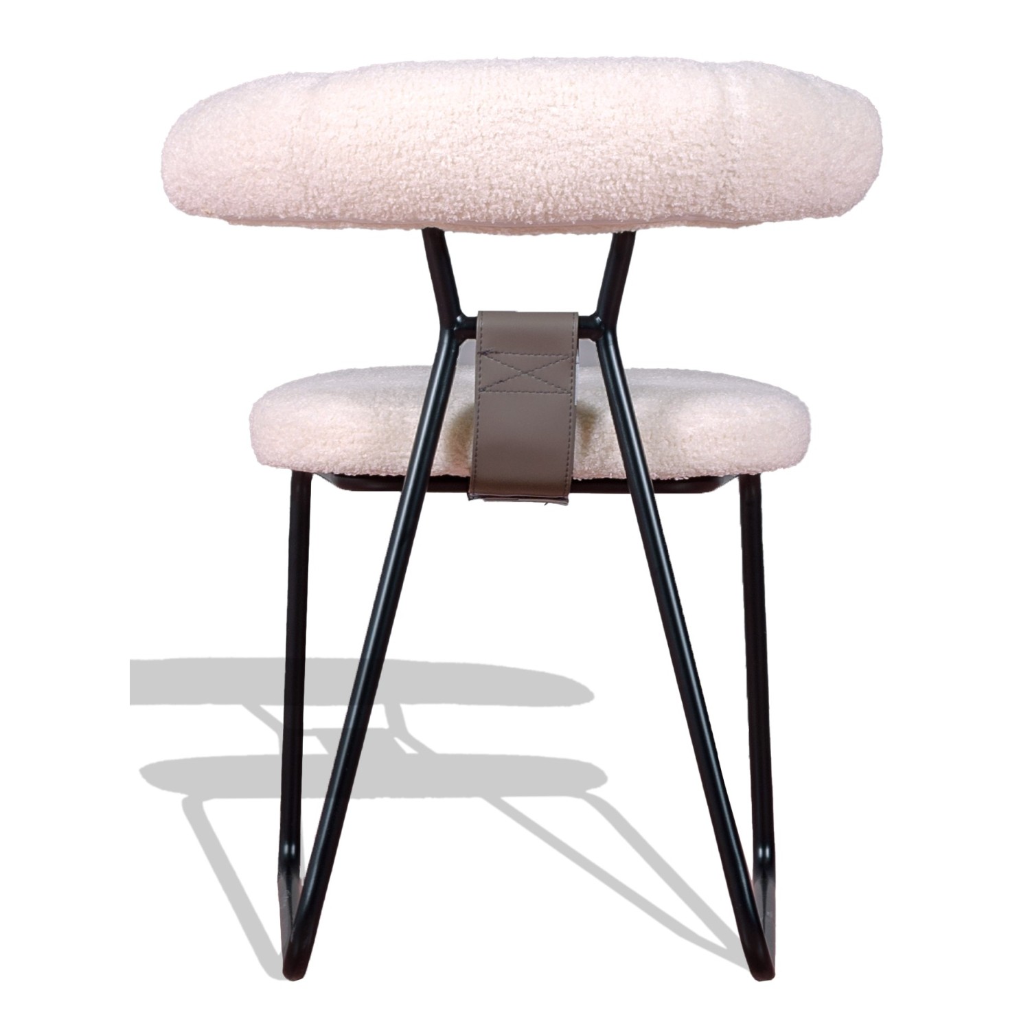 Silla de diseño Oxford tapizada en bouclé