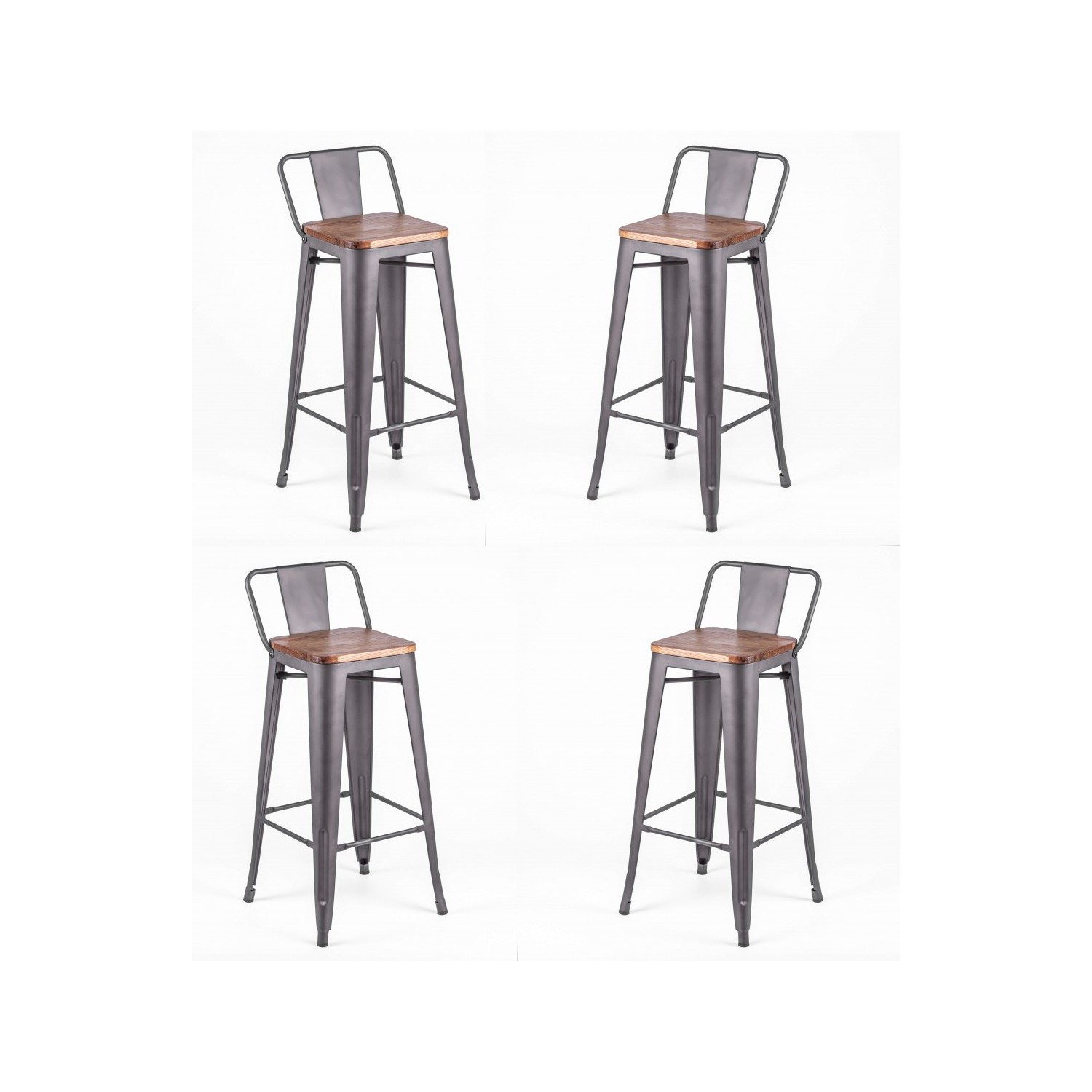 Industrial stool Bistro LB Wood Antique
