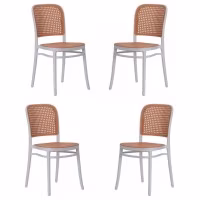 Packen Sie 4 Moulin-Stühle aus synthetischem Rattan
