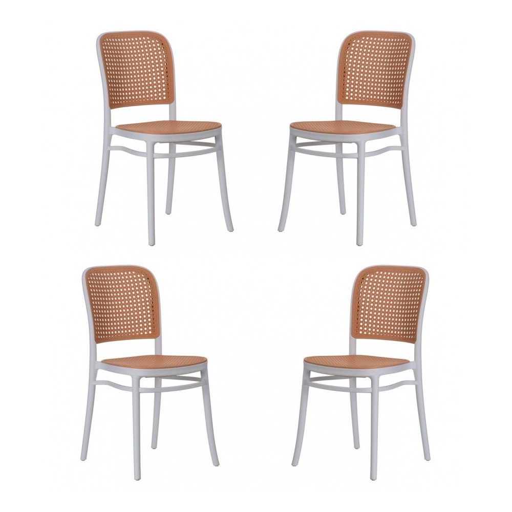 Pack 4 Moulin stoelen in synthetisch rotan