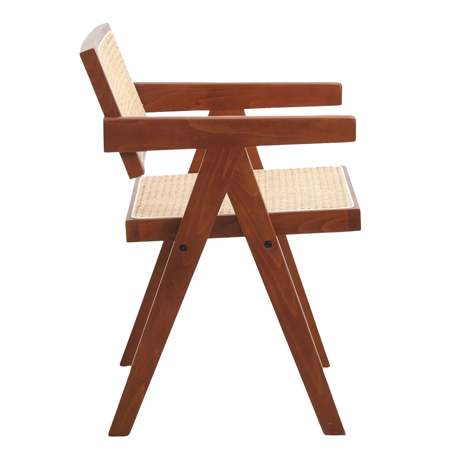 Replica Chandigarh stoel met armen door ontwerper Pierre Jeanneret 