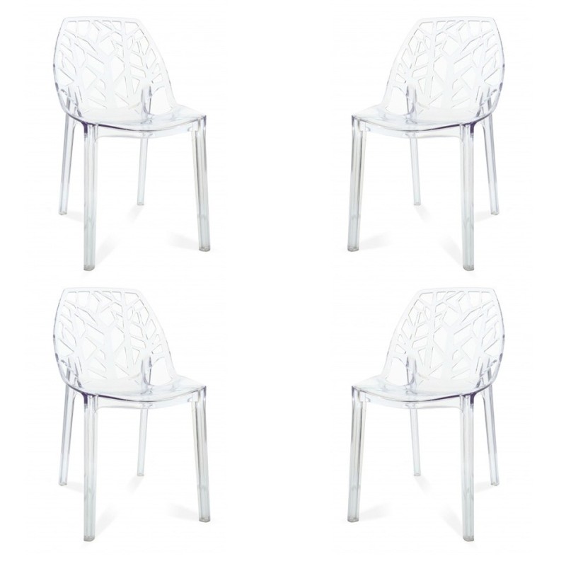 PACK 4 TRANSPARENT VEGTAL CHAIRS