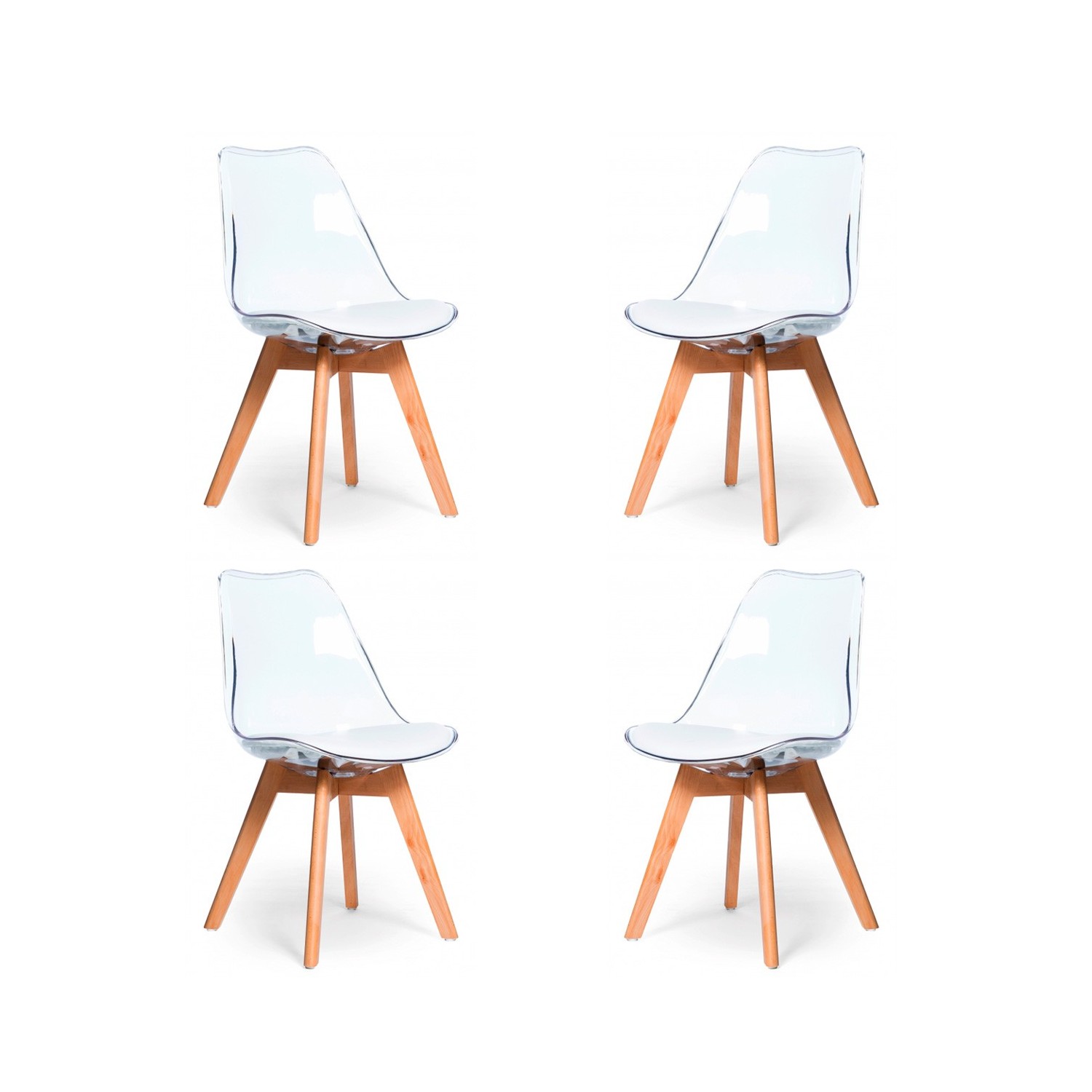 PACK 4 CADEIRAS VERONA TRANSPARENTES